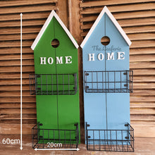 Load image into Gallery viewer, The Leaferie HOME garden decoration with planter. green and blue colour. made of wood and metal