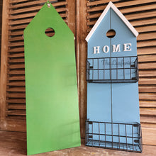 Load image into Gallery viewer, The Leaferie HOME garden decoration with planter. green and blue colour. made of wood and metal