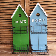 Load image into Gallery viewer, The Leaferie HOME garden decoration with planter. green and blue colour. made of wood and metal