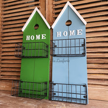 Load image into Gallery viewer, The Leaferie HOME garden decoration with planter. green and blue colour. made of wood and metal