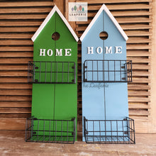 Load image into Gallery viewer, The Leaferie HOME garden decoration with planter. green and blue colour. made of wood and metal