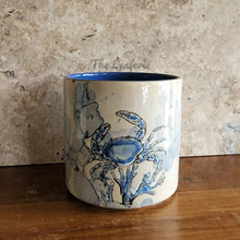Load image into Gallery viewer, The Leaferie Chilton plant pot. ceramic crab flowerpot . 2 sizes. front view of Design B