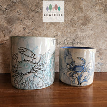 Load image into Gallery viewer, The Leaferie Chilton plant pot. ceramic crab flowerpot . 2 sizes. front view