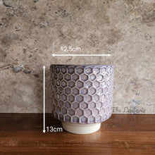 Load image into Gallery viewer, the Leaferie truro purple bee hive pot. ceramic material