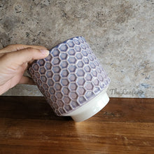 Load image into Gallery viewer, the Leaferie truro purple bee hive pot. ceramic material