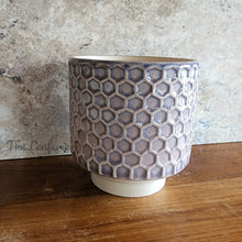 Load image into Gallery viewer, the Leaferie truro purple bee hive pot. ceramic material