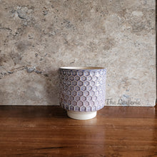 Load image into Gallery viewer, the Leaferie truro purple bee hive pot. ceramic material