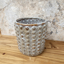 Load image into Gallery viewer, The Leaferie Konrad ceramic pot. 2 sizes. flowerpot with studs