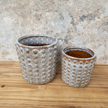 Load image into Gallery viewer, The Leaferie Konrad ceramic pot. 2 sizes. flowerpot with studs