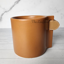 Load image into Gallery viewer, The Leaferie Sacha pot. 3 colours. ceramic and leather material