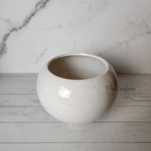 Load image into Gallery viewer, The Leaferie Odette white round ceramic pot.