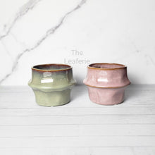 Load image into Gallery viewer, The Leaferie claude plant pot. ceramic 2 colours planter . front view