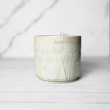 Load image into Gallery viewer, The Leaferie Dandelion Flowerpot ceramic plant pot with 2 designs. front view of Design B Maxi size