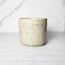 Load image into Gallery viewer, The Leaferie Dandelion Flowerpot ceramic plant pot with 2 designs. front view of Design B Maxi size