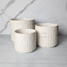 Load image into Gallery viewer, The Leaferie Florent white ceramic pot. 3 sizes . front view