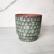 Load image into Gallery viewer, The Leaferie Maxence flowerpot. 2 colours . green and red ceramic pot