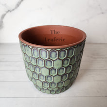 Load image into Gallery viewer, The Leaferie Maxence flowerpot. 2 colours . green and red ceramic pot