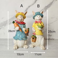 Load image into Gallery viewer, The Leaferie Constantin rabbit set of 2 pieces. made from resin. front view size