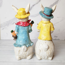 Load image into Gallery viewer, The Leaferie Constantin rabbit set of 2 pieces. made from resin. back view of bunny