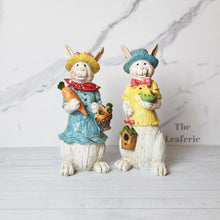 Load image into Gallery viewer, The Leaferie Constantin rabbit set of 2 pieces. made from resin. front view of bunny