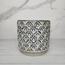 Load image into Gallery viewer, The Leaferie Edmee plant pot blue tint ceramic pot. front view