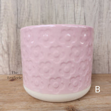 Load image into Gallery viewer, The Leaferie Cossette mini flowerpot 13 designs. front view of Design B