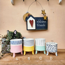 Load image into Gallery viewer, The Leaferie Rosalie mini pot with stand. 4 designs ceramic pot