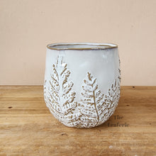 Load image into Gallery viewer, The Leaferie colleen ceramic plant pot. 2 colours black and white planter. front view of design A