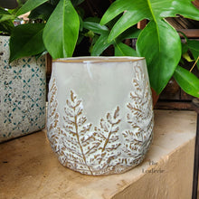 Load image into Gallery viewer, The Leaferie colleen ceramic plant pot. 2 colours black and white planter. front view of design A