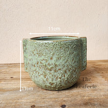 Load image into Gallery viewer, The Leaferie Gwenhael Greenish rough texture planter. ceramic material