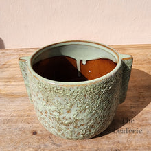 Load image into Gallery viewer, The Leaferie Gwenhael Greenish rough texture planter. ceramic material