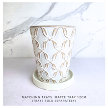 Load image into Gallery viewer, The Leaferie Isola pot. 2 colors ceramic pot. white and beige.
