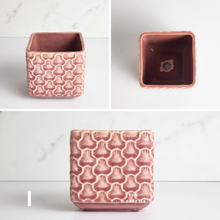 Load image into Gallery viewer, The Leaferie Mini Pots Series 6 . 12 mini pot designs . ceramic small planter. View of design I
