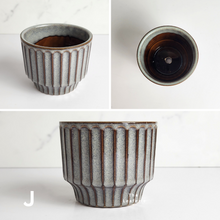Load image into Gallery viewer, The Leaferie Mini Pots Series 6 . 12 mini pot designs . ceramic small planter. View of design J
