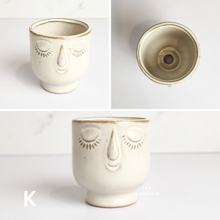 Load image into Gallery viewer, The Leaferie Petit Pots Series 11 . 12 designs mini ceramic pots. view of design K
