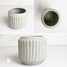 Load image into Gallery viewer, The Leaferie Petit pots Series 10 . 12 designs of ceramic mini pots. view of all  design K
