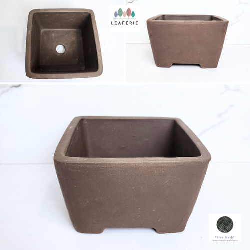 The Leaferie Reimi bonsai pot series 3 square zisha pot