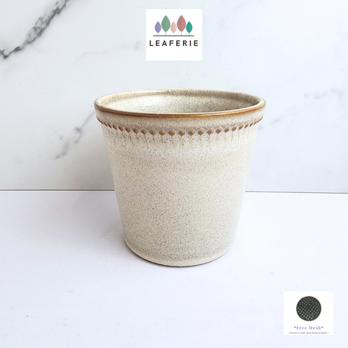 The Leaferie Juniper ceramic beige pot