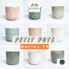 Load image into Gallery viewer, The Leaferie Petit Pots series 15. ceramic small pots. 9 designs
