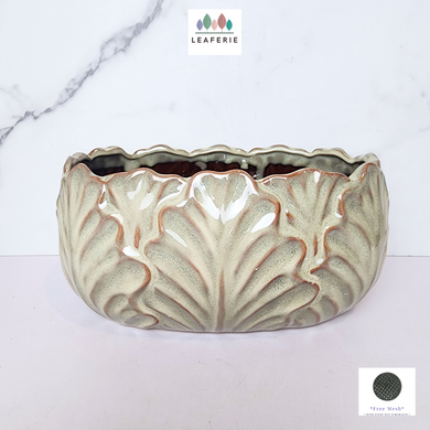 The Leaferie Jokinen Shallow flowerpot.ceramic material