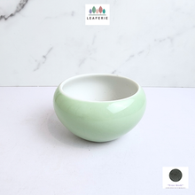 Load image into Gallery viewer, The Leaferie Ivy green pot. ceramic material
