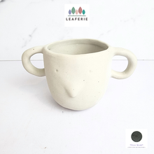 Load image into Gallery viewer, The Leaferie Handmade Prince flowerpot with ear. ceramic material
