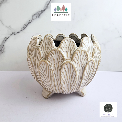 The Leaferie Lotus pot. ceramic material