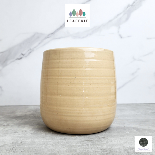 The Leaferie Noa ceramic pot. beige colour