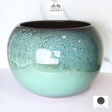 Load image into Gallery viewer, The Leaferie Armstrong Big Flowerpot. green ceramic material
