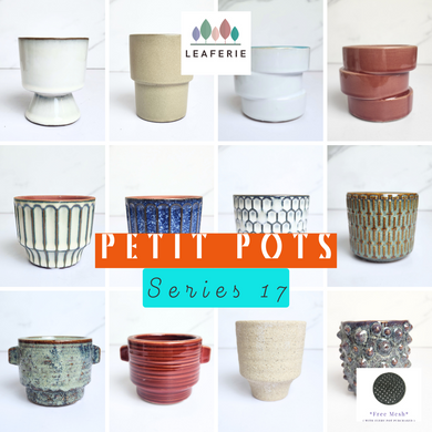 The Leaferie Petit Pots Series 17 ( 12 designs ceramic mini pots. Suitable for succulents