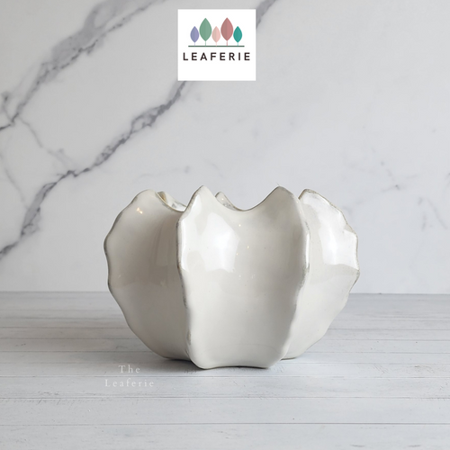 The Leaferie Janvier ceramic pot. 2 colours black and white