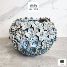 Load image into Gallery viewer, The Leaferie Ariel blue flower petal pot. ceramic material
