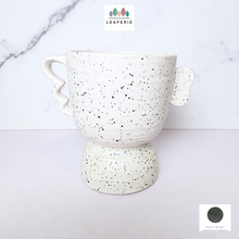 Load image into Gallery viewer, The Leaferie Manni White ceramic pot with handle
