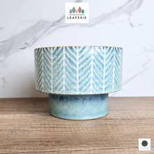 Load image into Gallery viewer, The Leaferie Lia blue flowerpot.ceramic material
